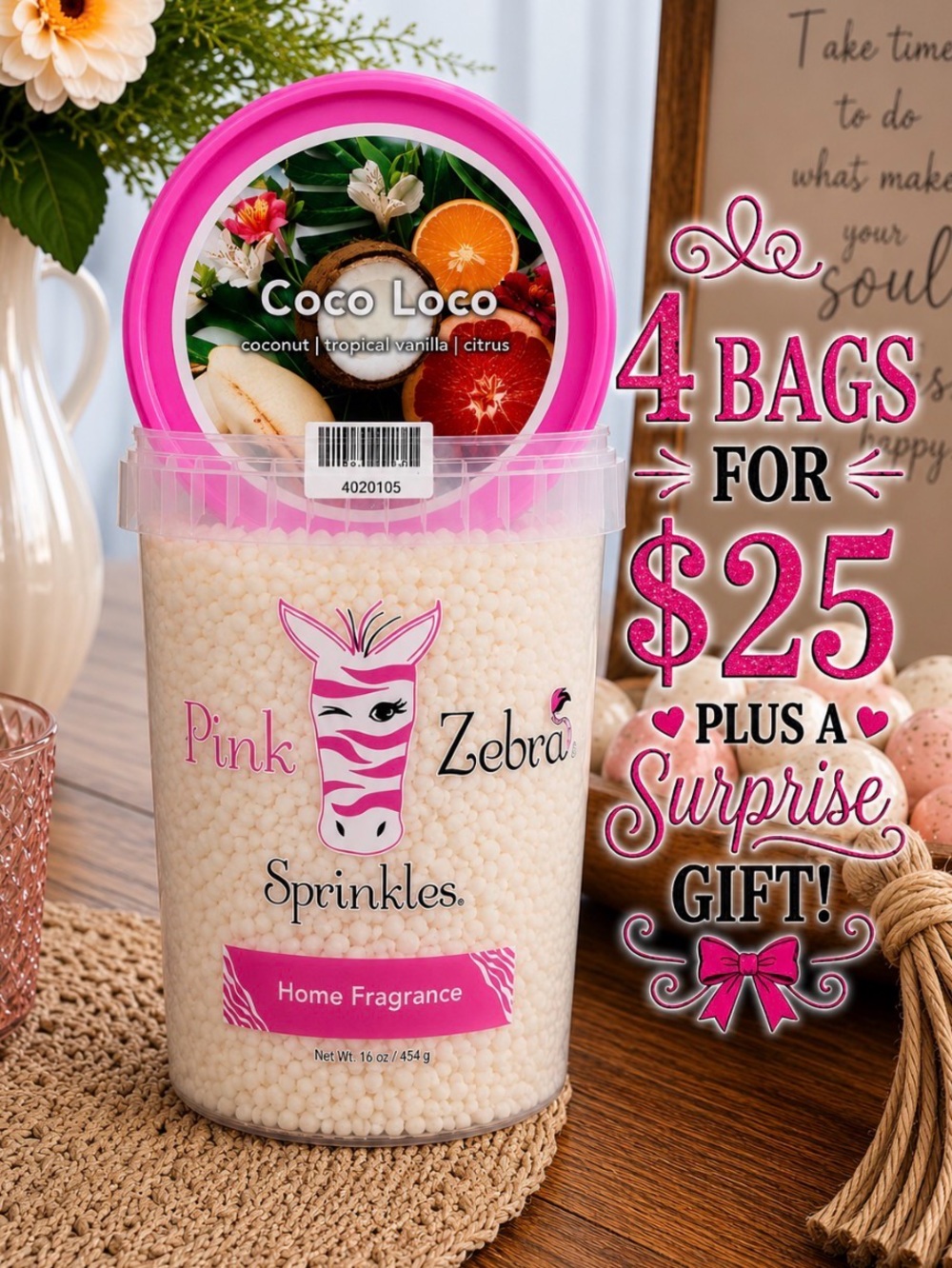 Pink Zebra Coco Loco Soy Wax Melts 2 oz Bag